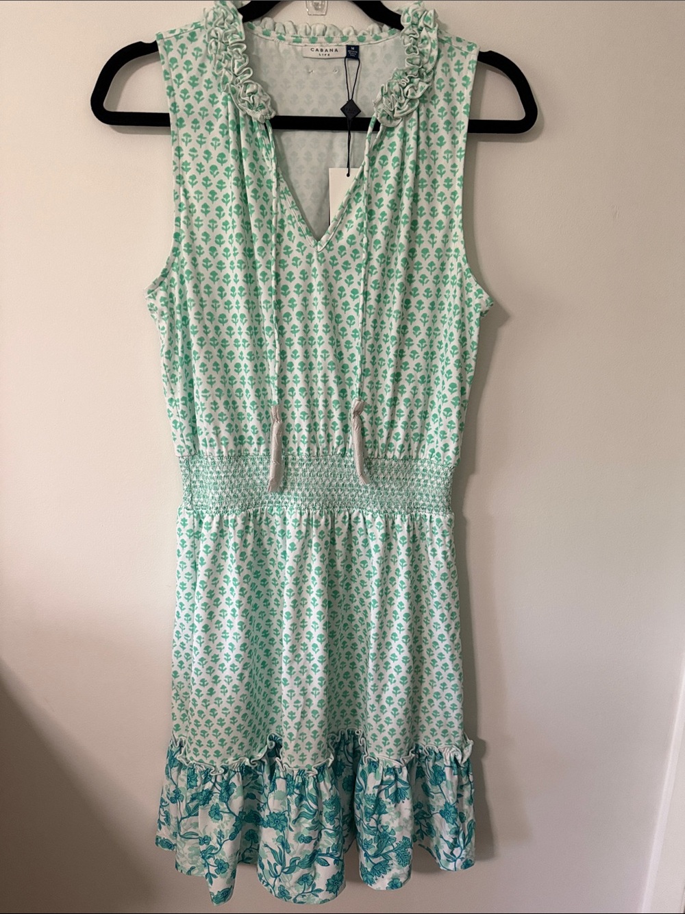 Cabana Life Mint Green Floral Ruffle Midi Dress 50+ UV protection